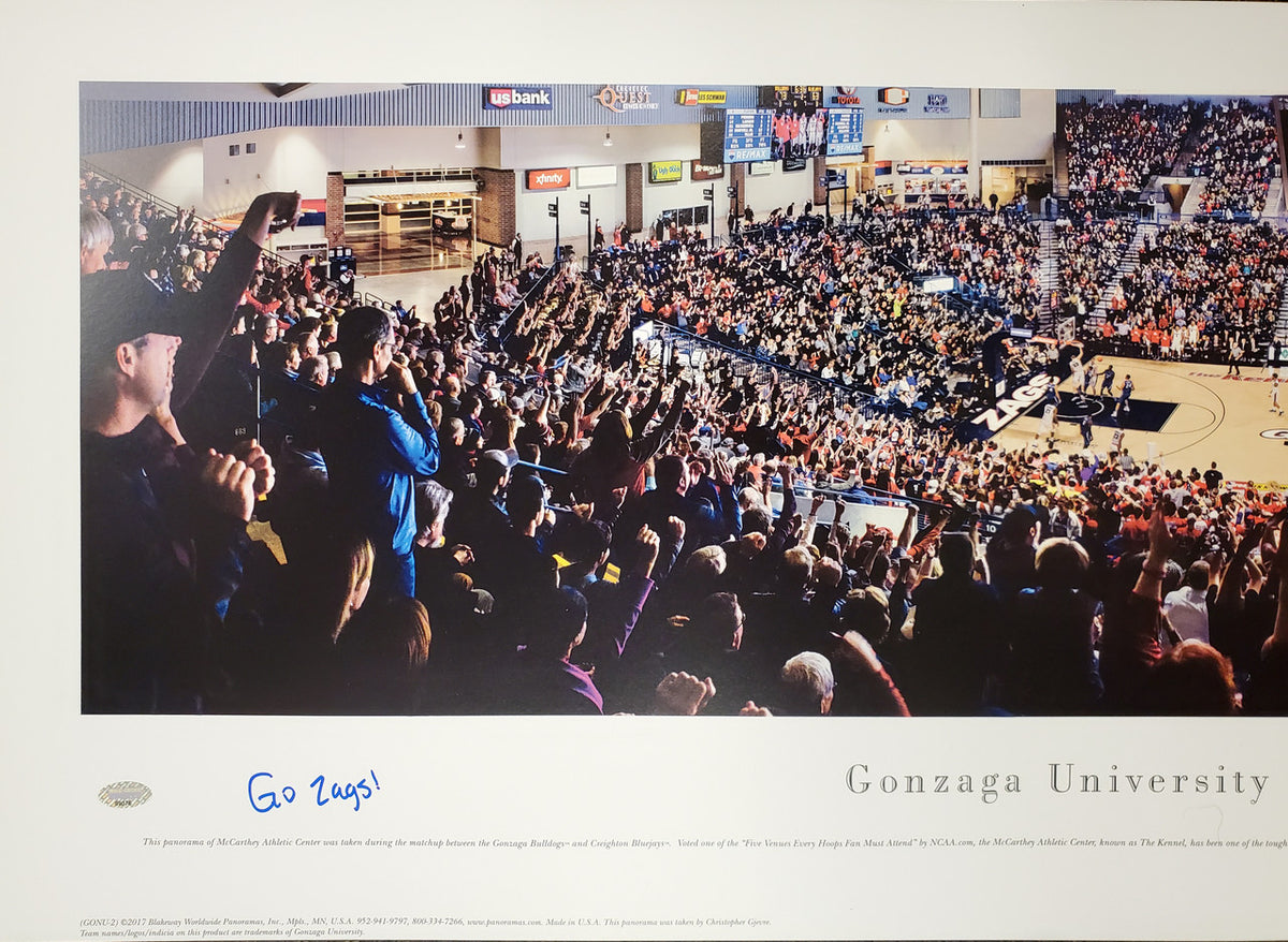 Corey Kispert Autographed 13.5x40 Panoramic Photo Gonzaga Bulldogs "Go Zags!" MCS Holo Stock #194797