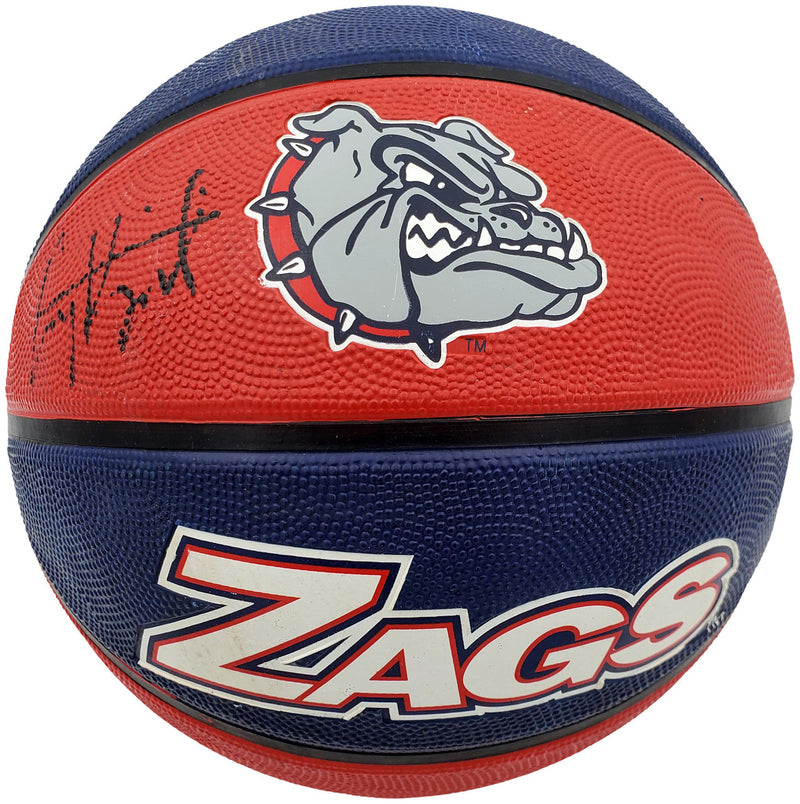 Corey Kispert Autographed Gonzaga Bulldogs Logo Rubber Basketball MCS Holo Stock #194800