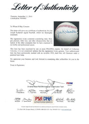 Joseph Joe Kuharich Autographed Official NL Giles Baseball Notre Dame Fighting Irish PSA/DNA #W05063