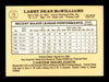 Larry McWilliams Autographed 1985 Donruss Card #78 Pittsburgh Pirates SKU #195582