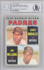 Jerry Morales Autographed 1970 Topps Rookie Card #262 San Diego Padres Beckett BAS #10209705