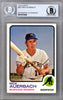 Rick Auerbach Autographed 1973 Topps Card #427 Milwaukee Brewers Beckett BAS #10210050