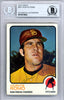 Vicente Romo Autographed 1973 Topps Card #381 San Diego Padres Beckett BAS #10210052