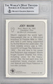 Joey Maxim Autographed 1991 All World Sports Card #28 Beckett BAS #10211701