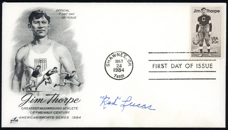 Red Lucas Autographed First Day Cover New York Giants SKU #154006