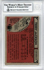 Terry Jackson Autographed 1980 Topps Card #474 New York Giants Beckett BAS #10447822
