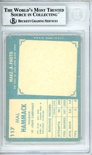 Mal Hammack Autographed 1961 Topps Card #117 St. Louis Cardinals Beckett BAS #10540197