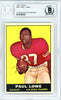 Paul Lowe Autographed 1961 Topps Card #167 San Diego Chargers Beckett BAS #10540200