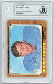 Johnny Baker Autographed 1966 Topps Card #47 Houston Oilers Beckett BAS #10540282