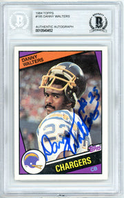Danny Walters Autographed 1984 Topps Rookie Card #185 San Diego Chargers Beckett BAS #10540452