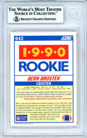 Bern Brostek Autographed 1990 Score Rookie Card #642 Washington Huskies Beckett BAS #10739263