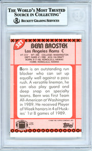 Bern Brostek Autographed 1990 Topps Rookie Card #32T Los Angeles Rams Beckett BAS #10739294