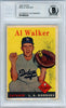 Al "Rube" Walker Autographed 1958 Topps Card #203 Brooklyn Dodgers Beckett BAS #10982224
