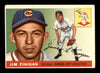 Jim Finigan Autographed 1955 Topps Rookie Card #14 Kansas City A's SKU #198344