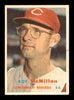 Roy McMillan Autographed 1957 Topps Card #69 Cincinnati Reds SKU #198481