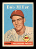 Bob Miller Autographed 1958 Topps Card #326 Philadelphia Phillies SKU #198554