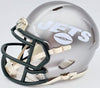 Zach Wilson Autographed New York Jets Flash Silver Speed Mini Helmet Beckett BAS QR Stock #198873
