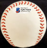 Hank Aaron Autographed Official League Baseball Atlanta Braves Vintage Signature Beckett BAS #Q67669