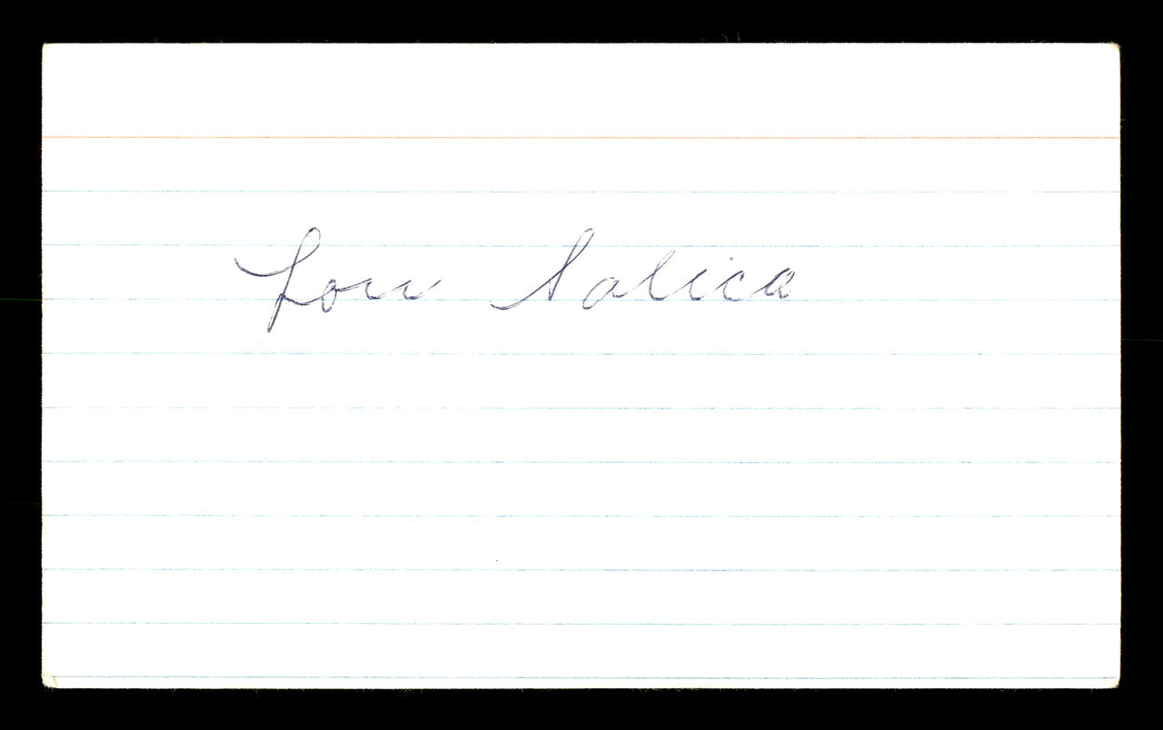 Louis "Lou" Salica Autographed 3x5 Index Card Bantamweight Champ SKU #179718