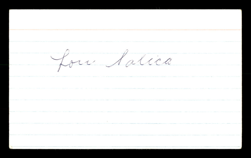 Louis "Lou" Salica Autographed 3x5 Index Card Bantamweight Champ SKU #179718