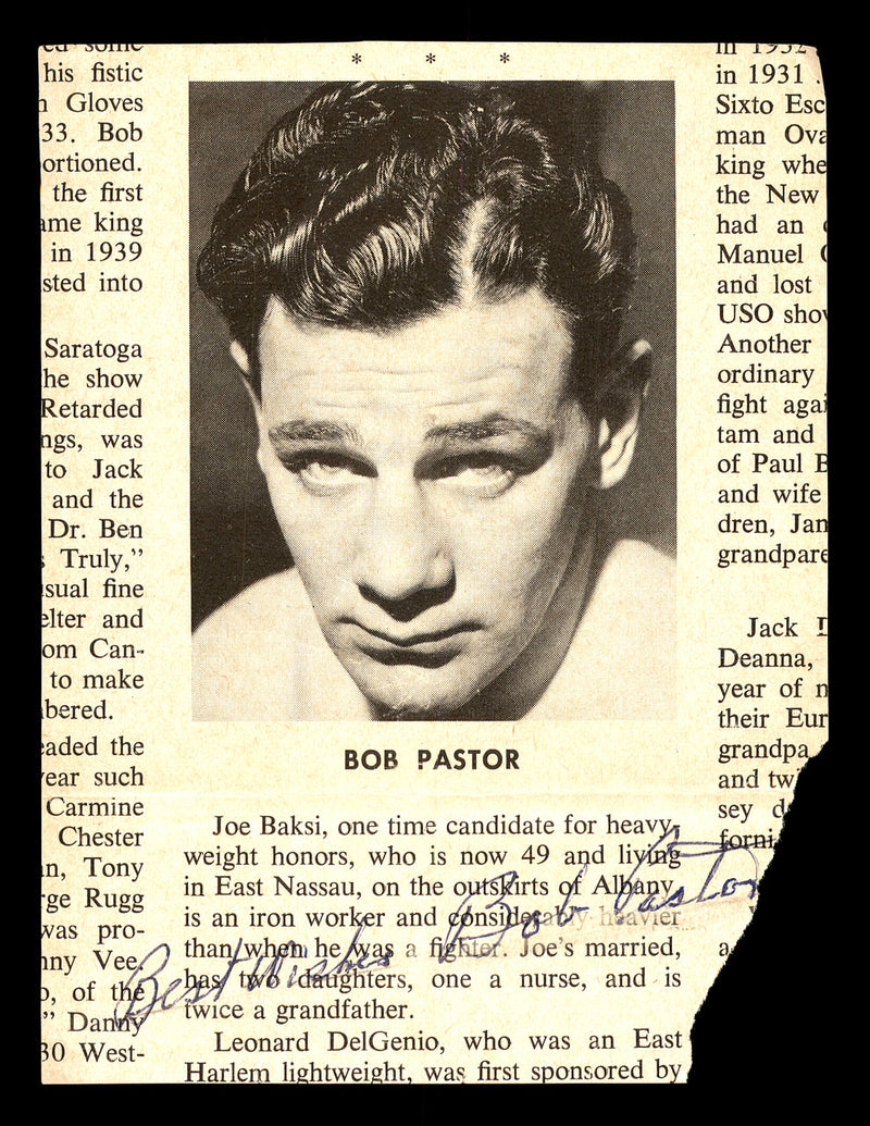 Bob Pastor Autographed 3.5x5 Magazine Page Photo Heavyweight Boxer "Best Wishes" SKU #179722