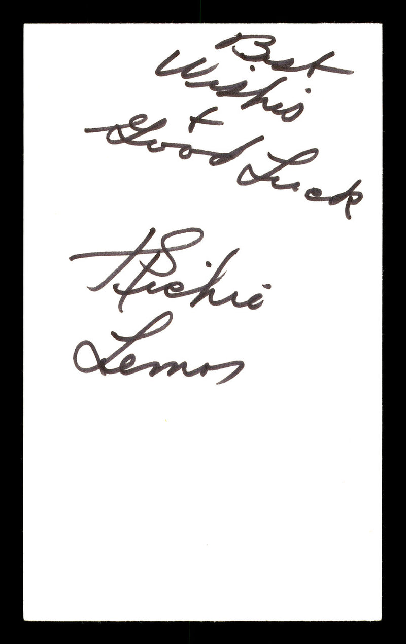 Richie Lemos Autographed 3x5 Index Card Featherweight Champ "Best Wishes" SKU #179724