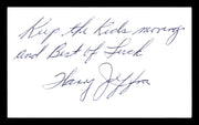 Harry Jeffra Autographed 3x5 Index Card Bantamweight Champ "Best Of Luck" SKU #179725