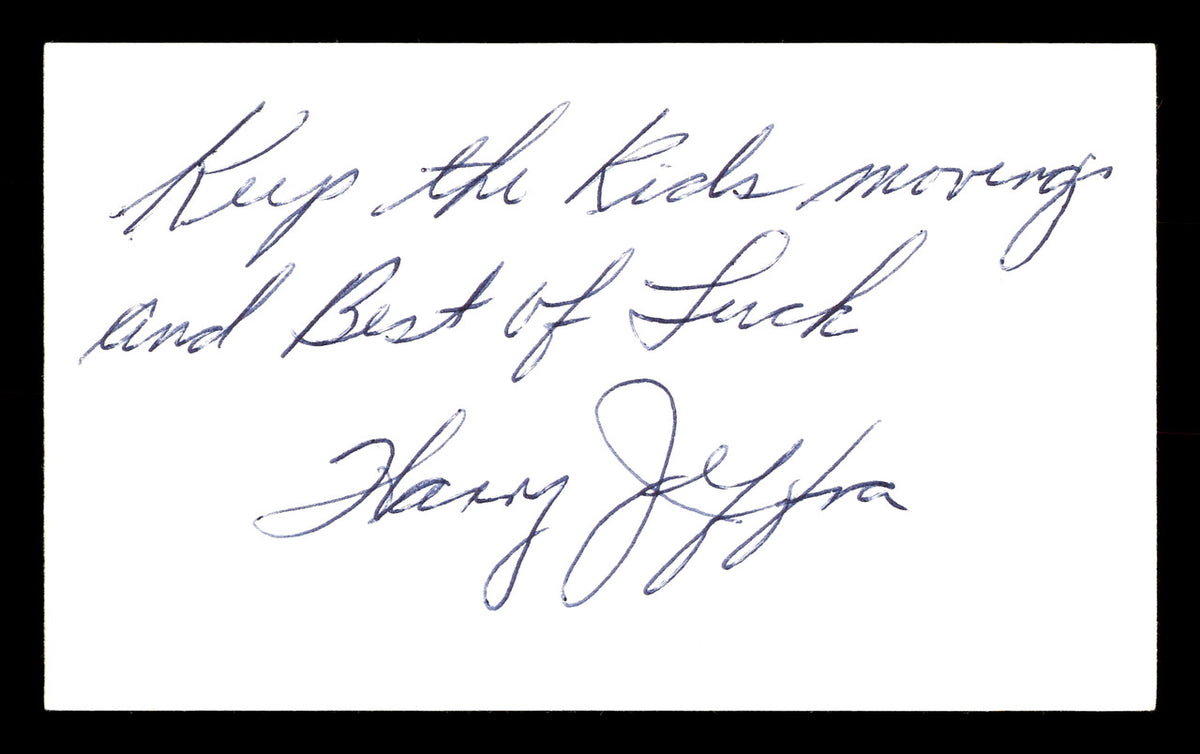 Harry Jeffra Autographed 3x5 Index Card Bantamweight Champ "Best Of Luck" SKU #179725