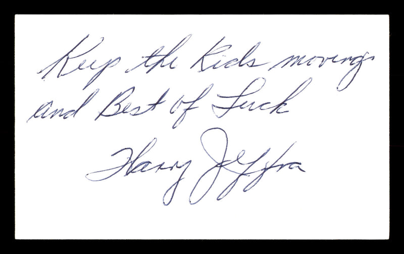 Harry Jeffra Autographed 3x5 Index Card Bantamweight Champ "Best Of Luck" SKU #179725