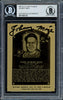 Johnny Mize Autographed 1982 Metallic HOF Plaque Card New York Yankees Beckett BAS #11628132