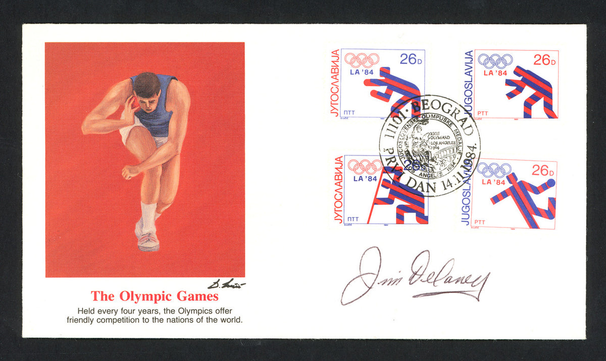 Jim Delaney Autographed First Day Cover Shot Put 1948 Olympics SKU #159550