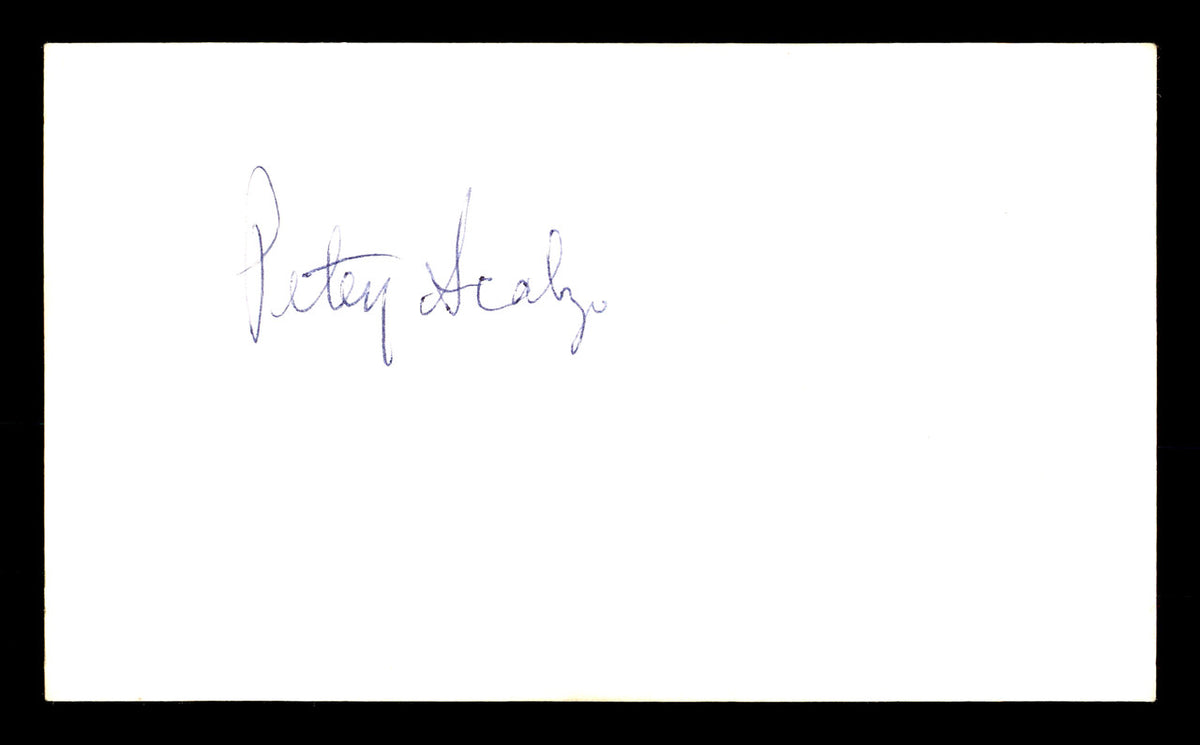Petey Scalzo Autographed 3x5 Index Card Featherweight Champ SKU #179730
