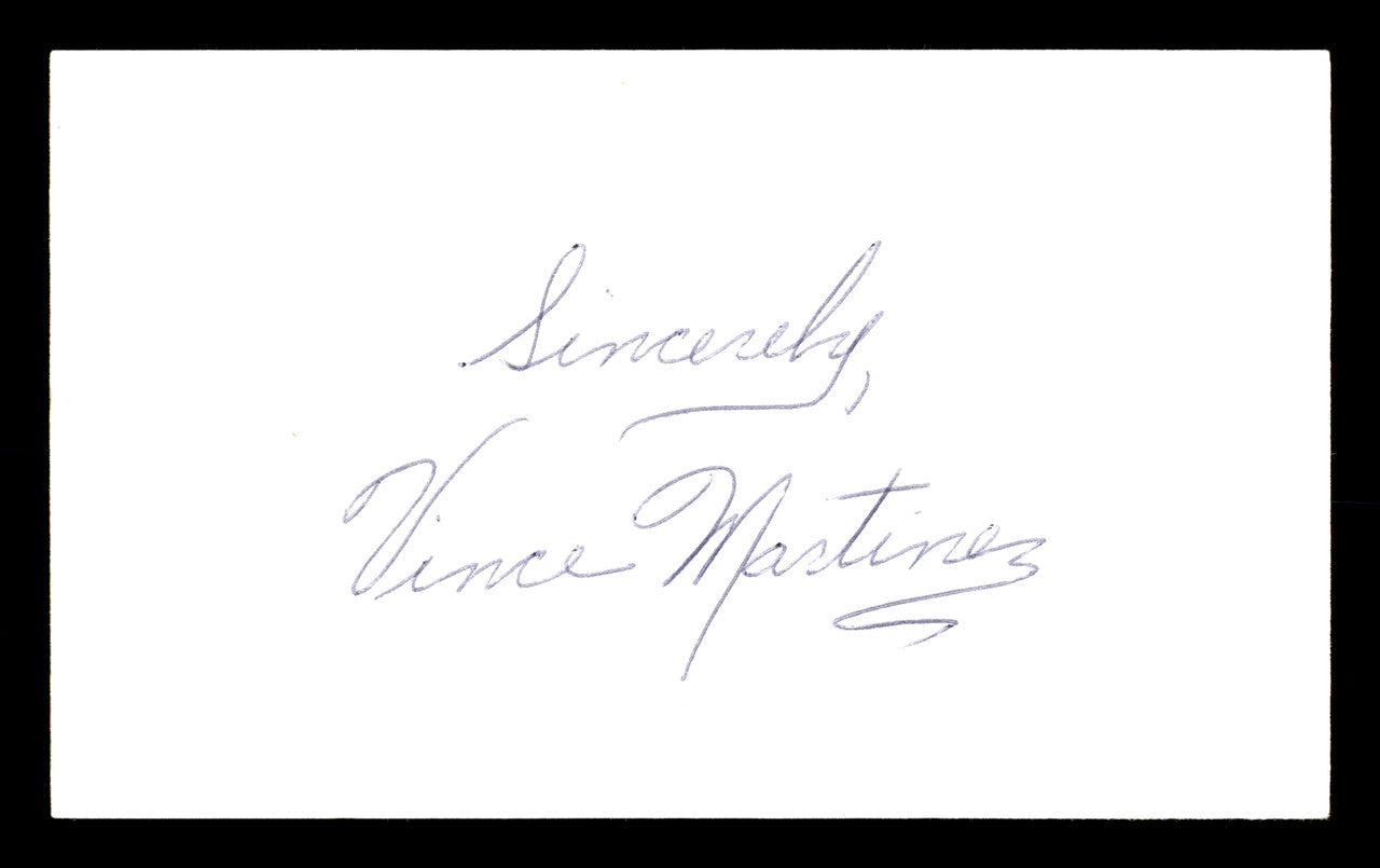 Vince Martinez Autographed 3x5 Index Card Boxer SKU #179731
