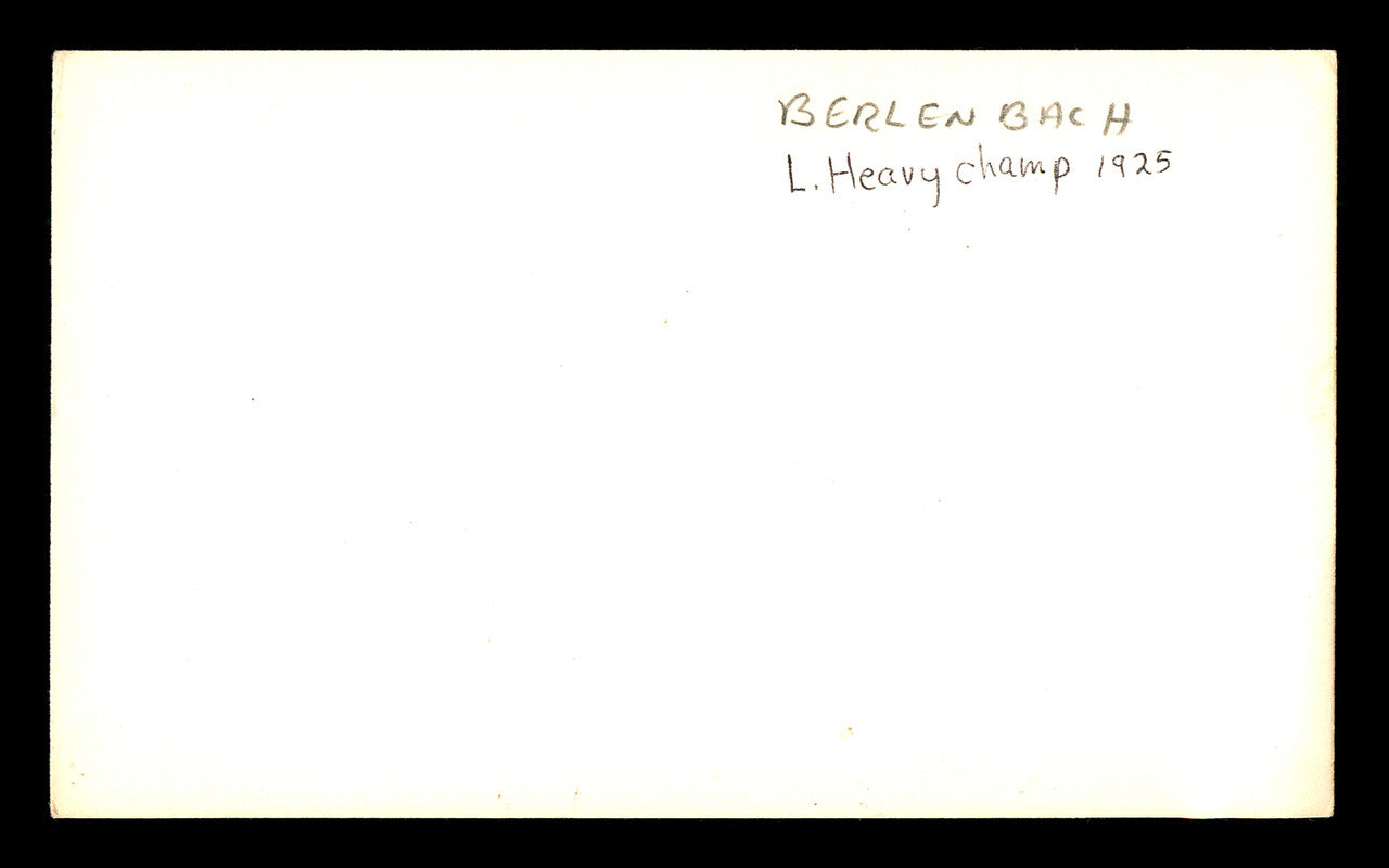 Paul Berlenbach Autographed 3x5 Index Card Light Heavyweight Champ "To Bob" SKU #179733