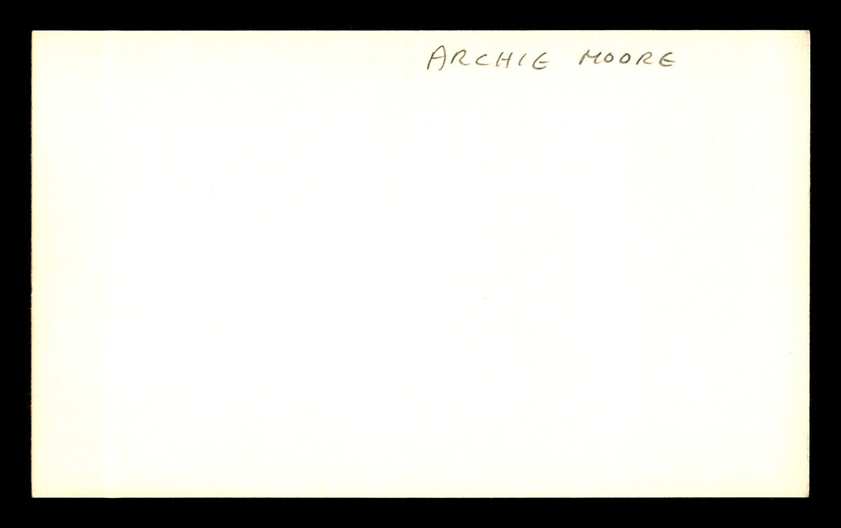 Archie Moore Autographed 3x5 Index Card Light Heavyweight Champ SKU #179734