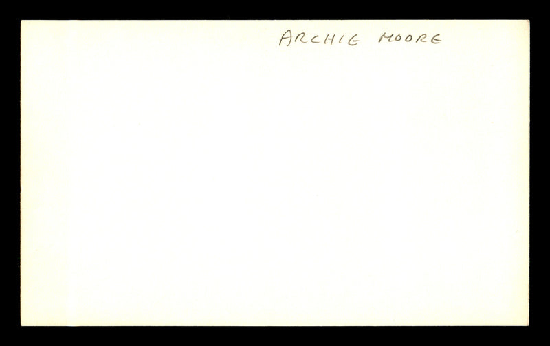 Archie Moore Autographed 3x5 Index Card Light Heavyweight Champ SKU #179734