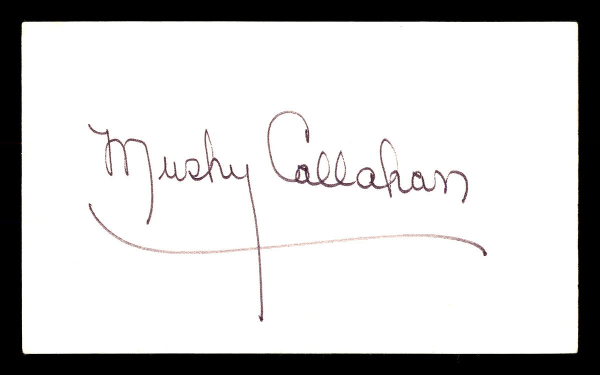 Mushy Callahan Autographed 3x5 Index Card Boxer SKU #179740