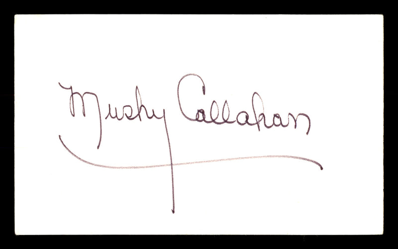 Mushy Callahan Autographed 3x5 Index Card Boxer SKU #179740