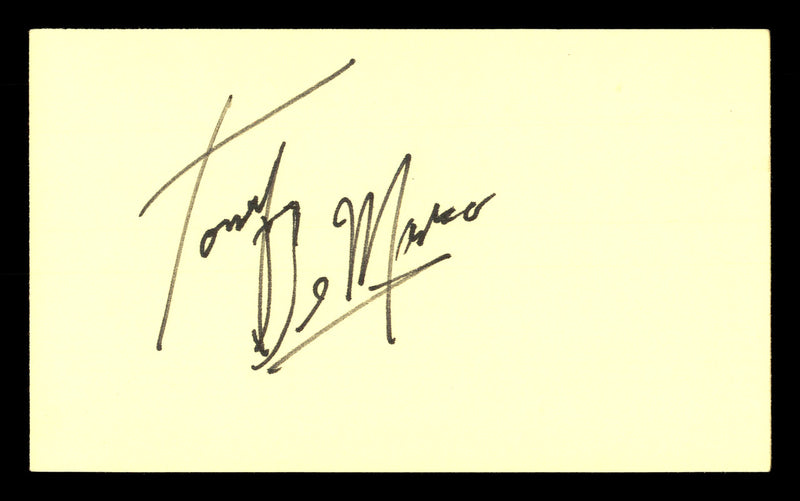 Tony DeMarco Autographed 3x5 Index Card Boxing Champ SKU #179743