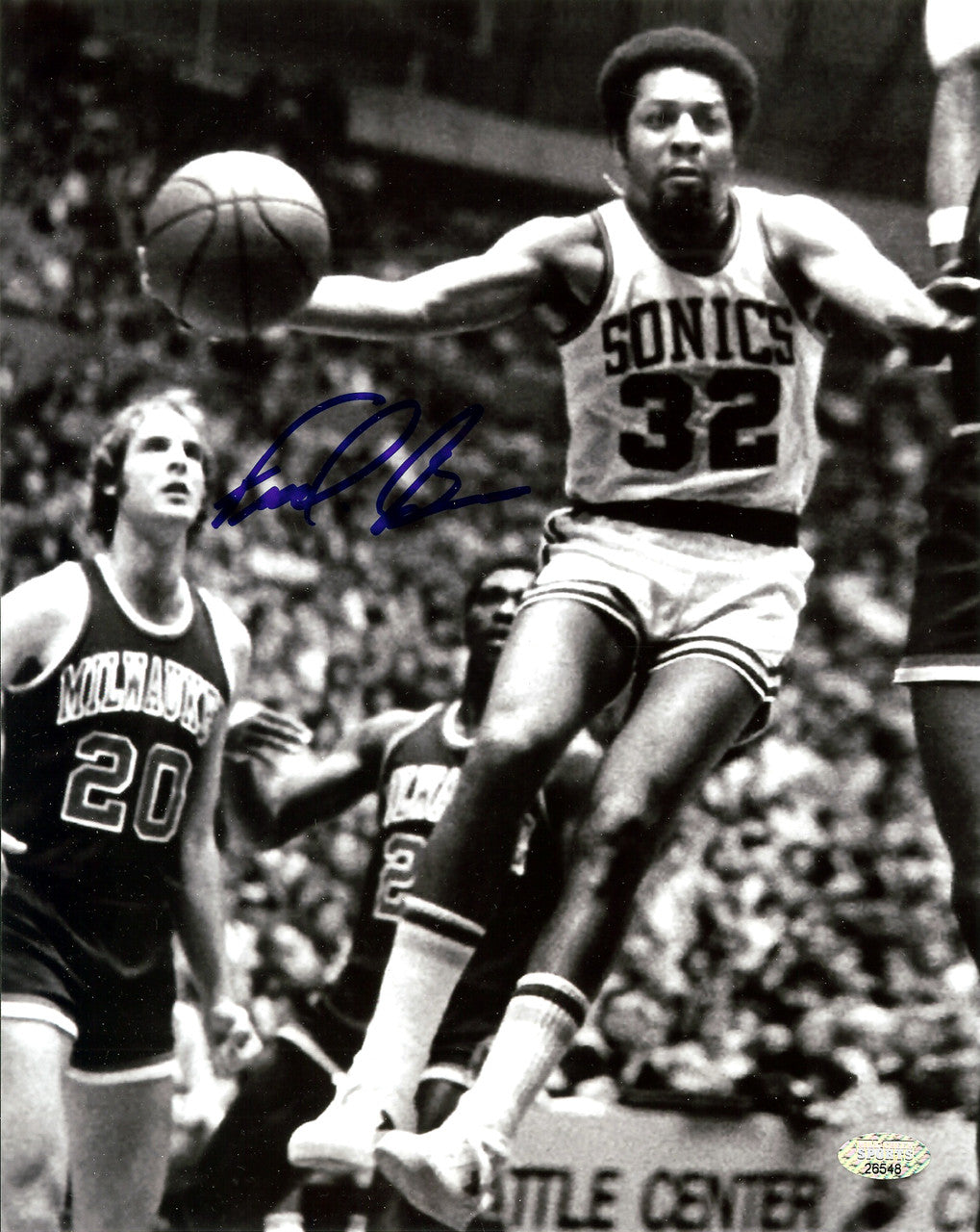 Downtown Fred Brown Autographed Framed 8x10 Photo Seattle Supersonics MCS Holo Stock #200389