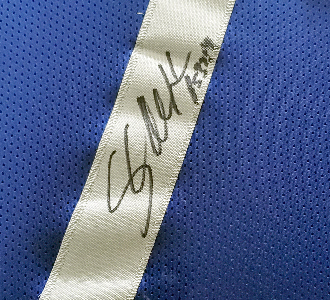 Seattle Seahawks Shaun Alexander Autographed Framed Blue Jersey Beckett BAS Stock #200433