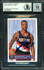 Damian Lillard Autographed 2012-13 Panini Stickers European Rookie Card #246 Portland Trail Blazers Auto Grade Gem Mint 10 Beckett BAS #13605372