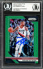 Damian Lillard Autographed 2018-19 Panini Prizm Green Card #81 Portland Trail Blazers Beckett BAS #13609515