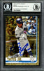 Fernando Tatis Jr. Autographed 2019 Topps Update Gold Rookie Card #US56 San Diego Padres #1641/2019 (Smudged) Beckett BAS #13609593
