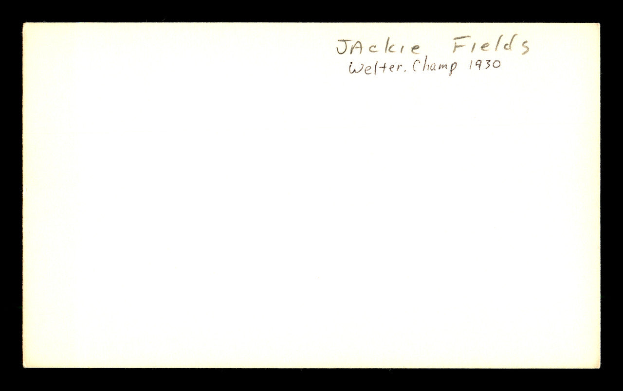 Jackie Fields Autographed 3x5 Index Card Welterweight Champ SKU #179752