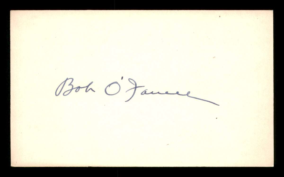 Bob O'Farrell Autographed 3x5 Index Card Chicago Cubs SKU #200832