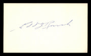 Edd Roush Autographed 3x5 Index Card Cincinnati Reds SKU #200840