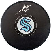 Adam Larsson Autographed Official Seattle Kraken Logo Hockey Puck Fanatics Holo Stock #200861