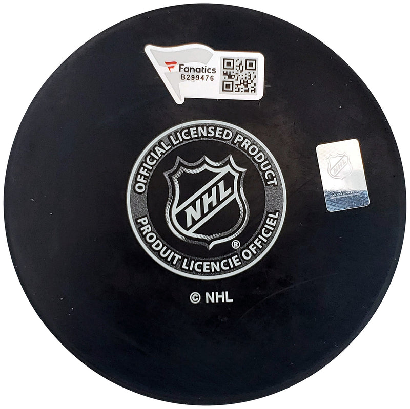 Ryan Donato Autographed Official Seattle Kraken Logo Hockey Puck "First Kraken Goal 10/12/21" Fanatics Holo Stock #200864
