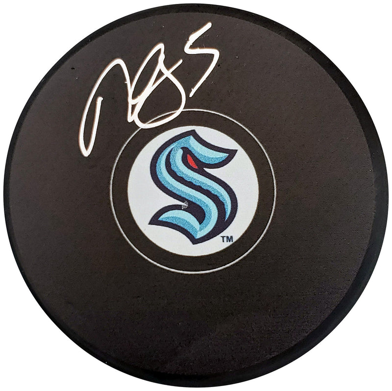 Mark Giordano Autographed Official Seattle Kraken Logo Hockey Puck Fanatics Holo Stock #200871